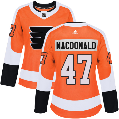 Adidas Flyers #47 Andrew MacDonald Orange Home Authentic Women's Stitched NHL Jersey - Click Image to Close